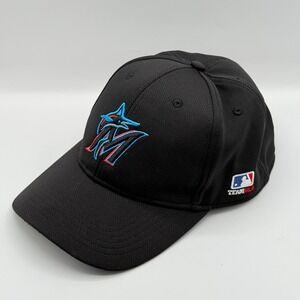 Miami Marlins MLB OC Sports Black Performance Mesh Adjustable Baseball Cap Hat
